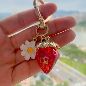 Strawberry bag charm NWT